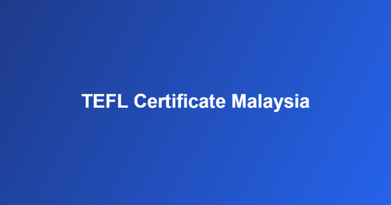 TEFL certificate Malaysia